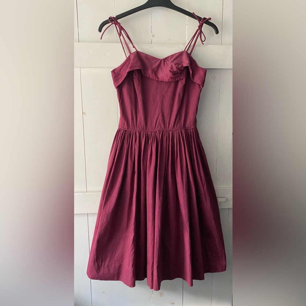 Vintage 50s plum spaghetti strap dress